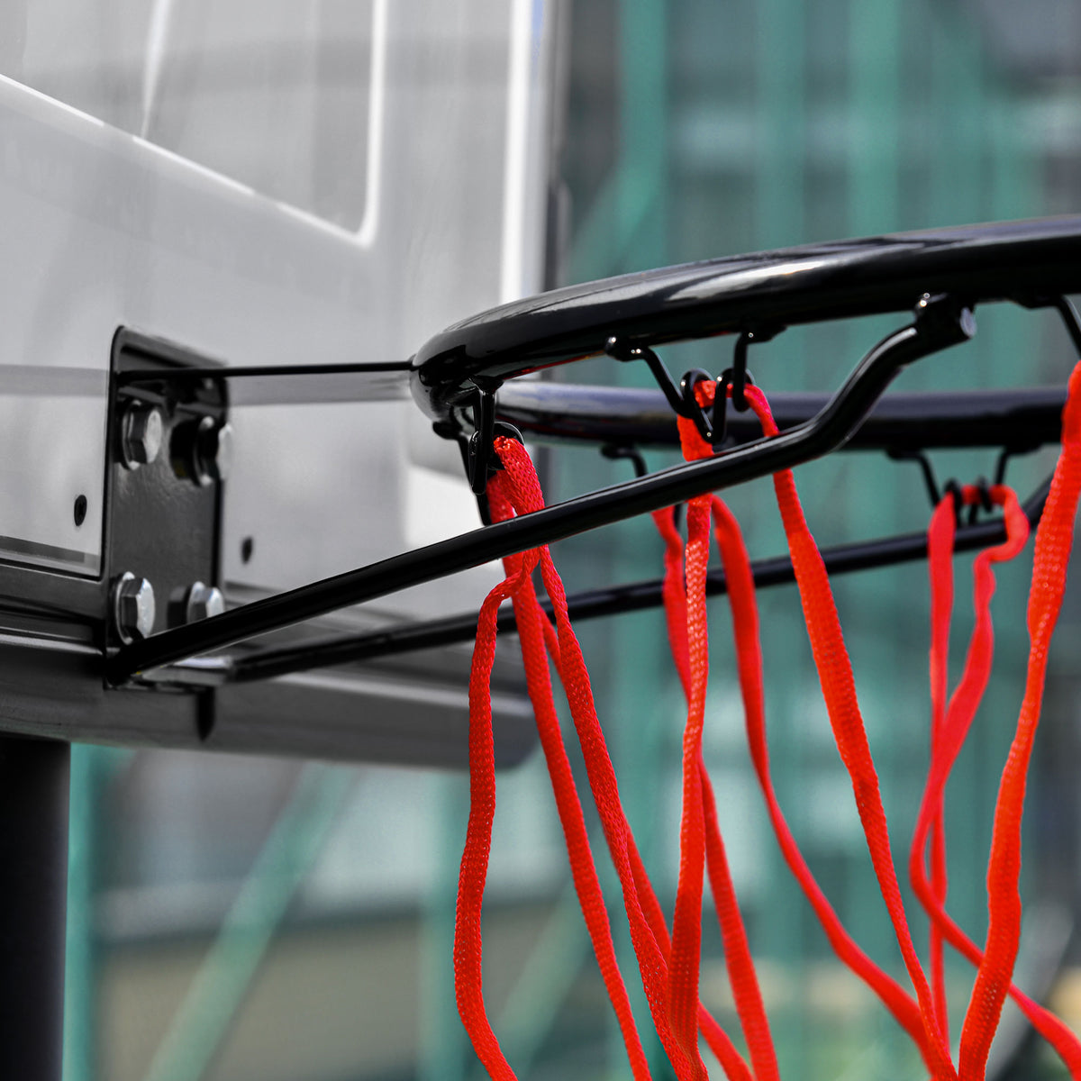 HOMCOM Standbasketballkorb höhenverstellbar von 203cm bis 258 cm mit Rollen robustes Rückenbrett Leistungsbasis Schwarz