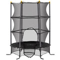 HOMCOM Trampolin für Kinder, Ø163 cm, mit Sicherheitsnetz, In- und Outdoor, Belastung bis 50 kg, Stahl, Kunststoff, Schwarz