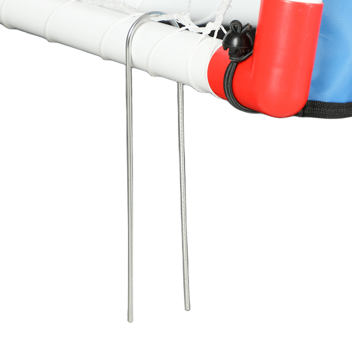 HOMCOM Handballtor für Kinder im Freien, Tor mit 5 Zielschießzonen, aufblasbarer Handball, Pumpe, 162 x 60 x 106 cm Weiß
