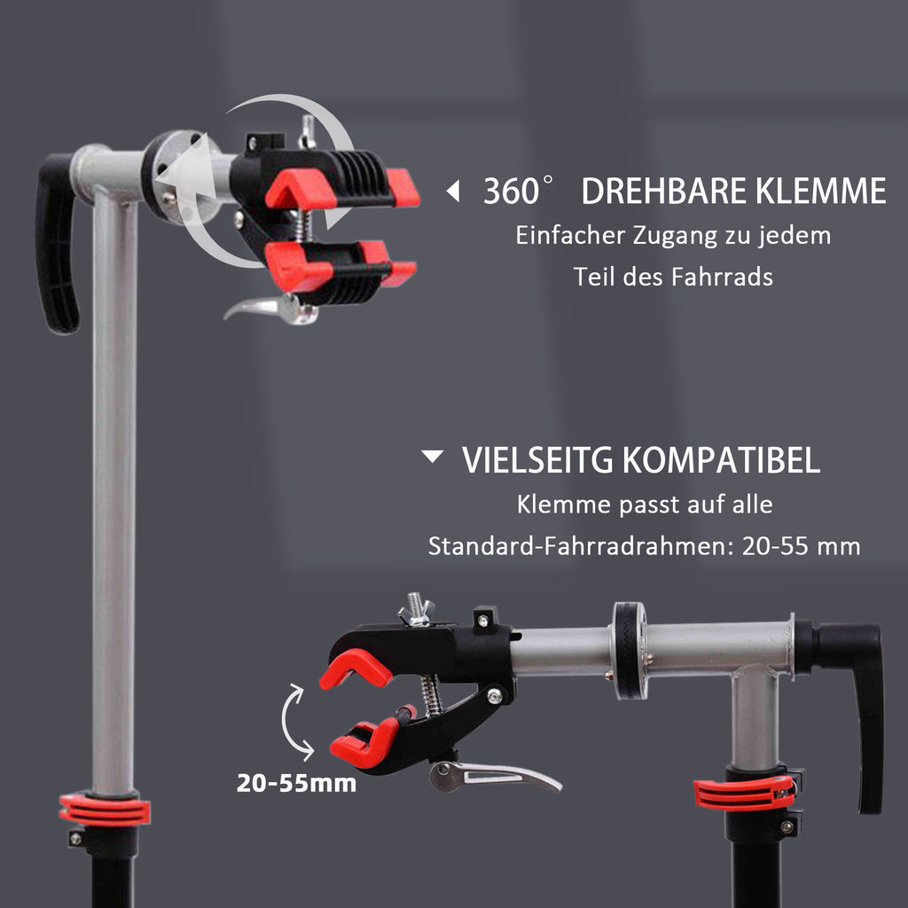 HOMCOM Fahrradmontageständer Reparaturständer Montageständer mit Werkzeugablage