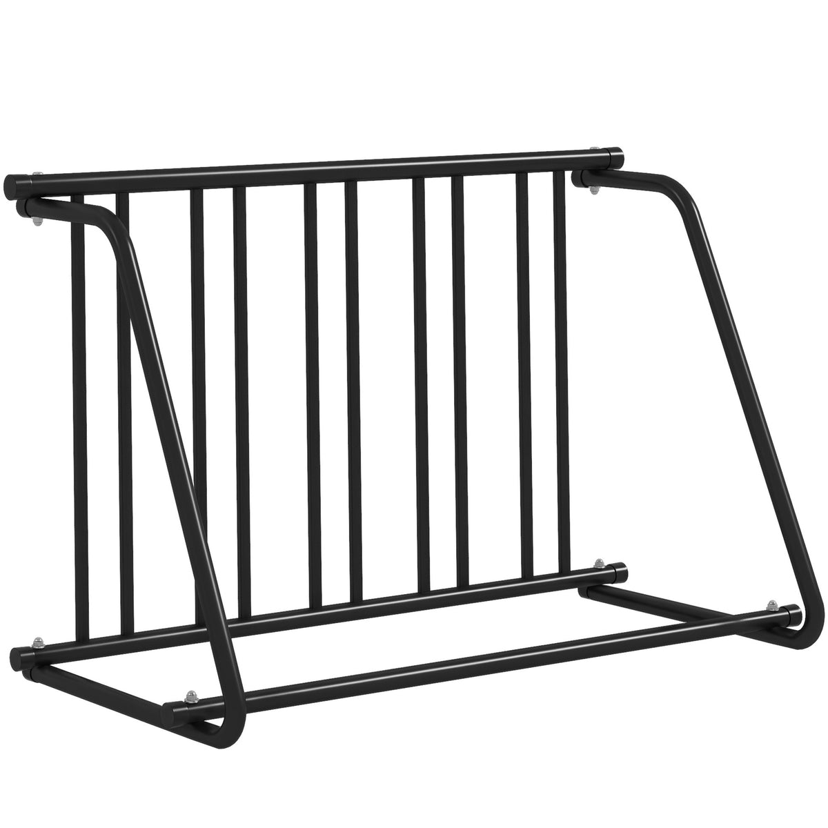 DURHAND Fahrradständer für 3 Fahrräder, wetterbeständig, zusätzliche Halterung, 114 x 58 x 75 cm, Schwarz
