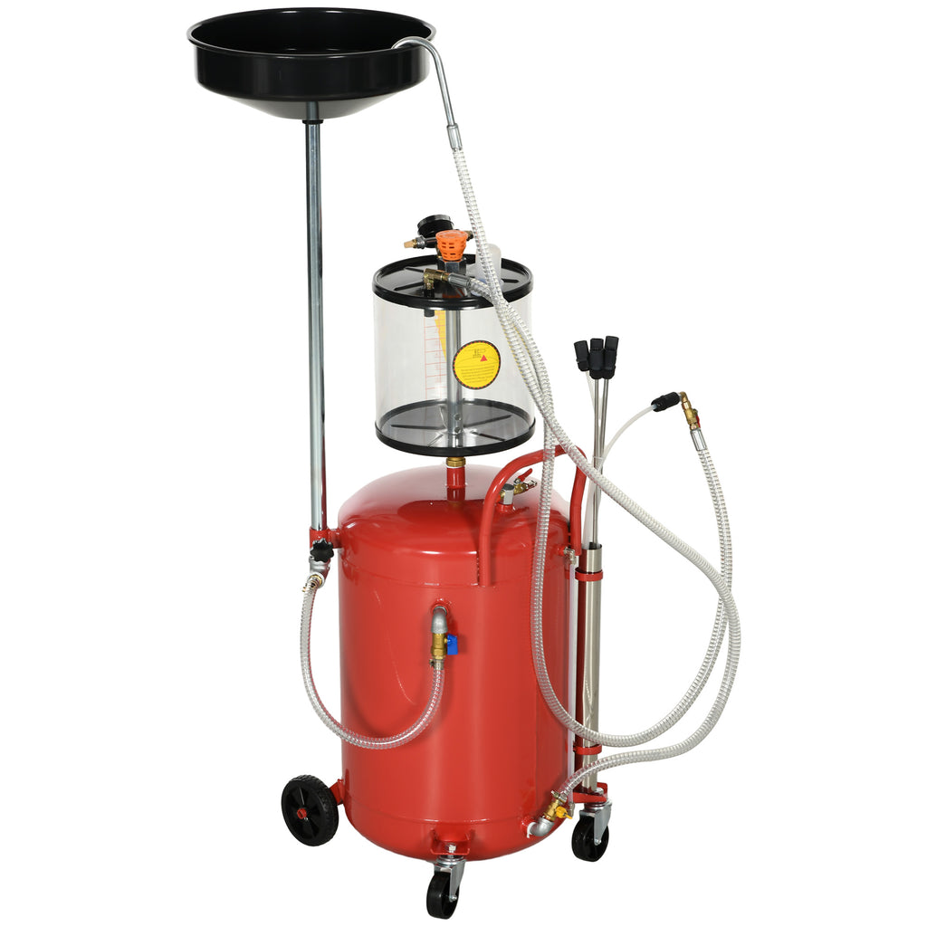 DURHAND Tragbarer 2-in-1 Ölsammler mit höhenverstellbarem Trichter und 80L Ölabscheider