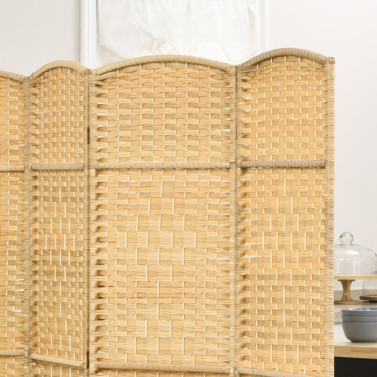 HOMCOM Innenraum-Paravent aus Holz 4 Paneele faltbarer Raumteiler für Wohnzimmer Schlafzimmer 180 x 180 cm Naturholz