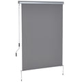 Outsunny Senkrechtmarkise Balkonmarkise Vertikalmarkise Windschutz Seitenrollo Sichtschutz mit Handkurbel Polyesterstoff+Aluminium Grau 200 x 140 cm