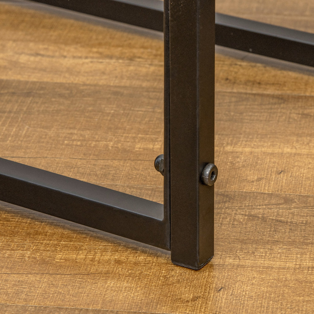 Outsunny Kaminholzregal Holzständer Holzablage mit 4 Haken 2 Schichten Metall Schwarz 84 x 33 x 76 cm