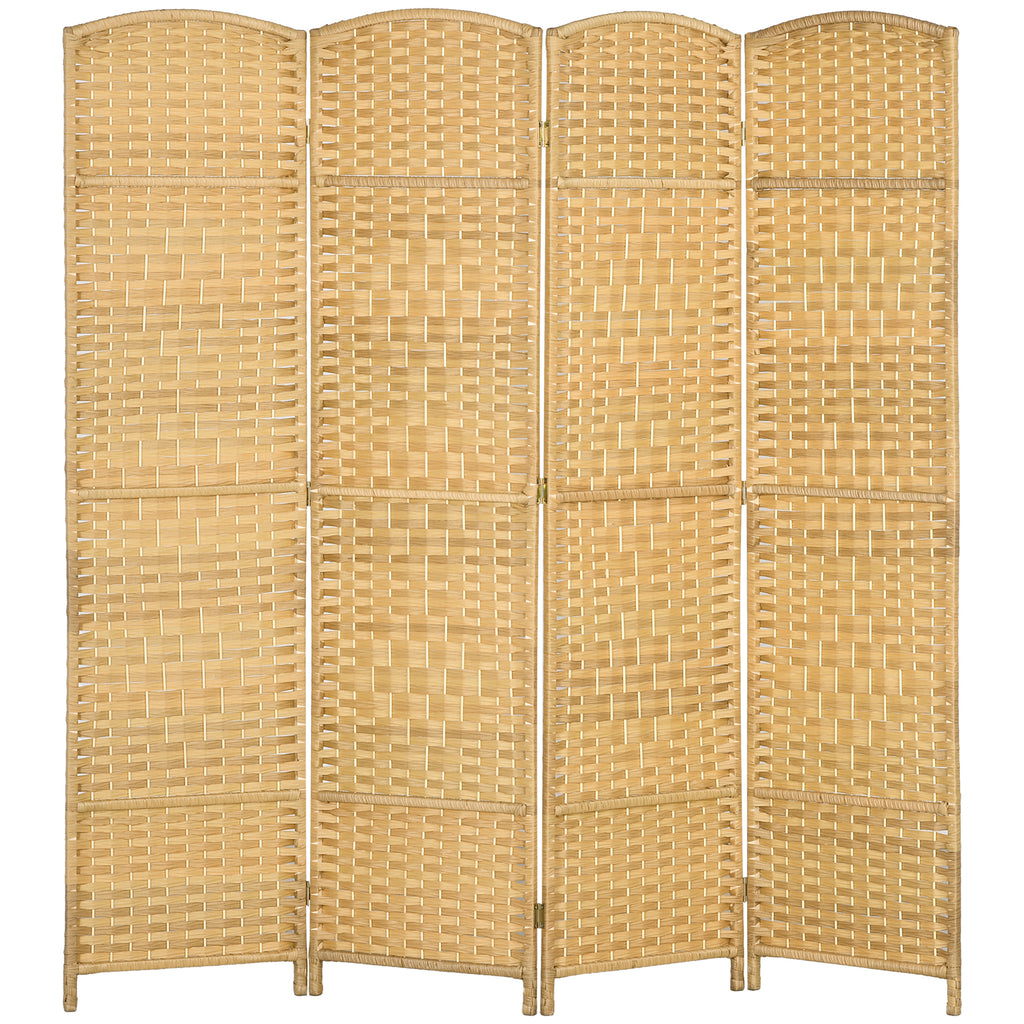 HOMCOM Innenraum-Paravent aus Holz 4 Paneele faltbarer Raumteiler für Wohnzimmer Schlafzimmer 180 x 180 cm Naturholz
