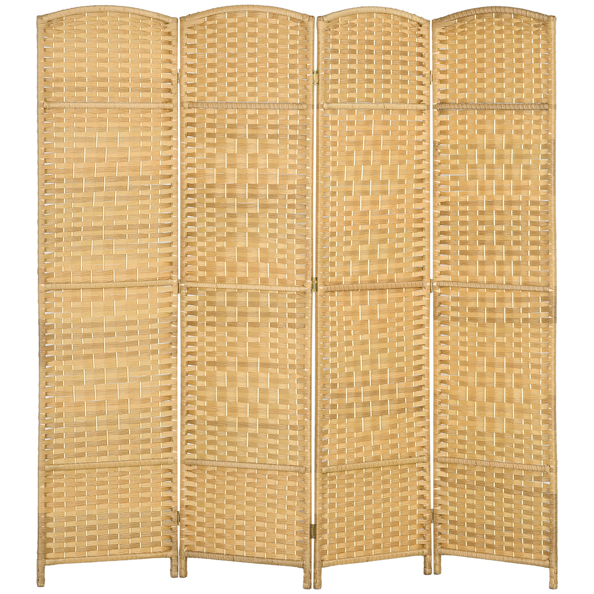 HOMCOM Innenraum-Paravent aus Holz 4 Paneele faltbarer Raumteiler für Wohnzimmer Schlafzimmer 180 x 180 cm Naturholz
