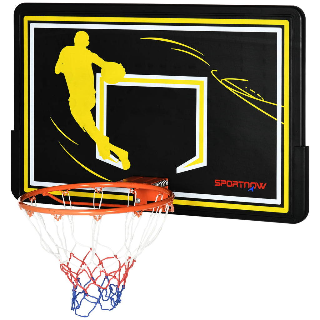 SPORTNOW Wand-Basketballkorb Outdoor-Basketballkorb unzerbrechliches Brett reißfestes Netz 110 x 90 x 70 cm Schwarz