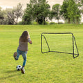 HOMCOM® Fußballtor mit PE-Netzgewebe Schwarz+Weiß Stahl(Q195)+PE-Netz 203 x 81 x 120 cm