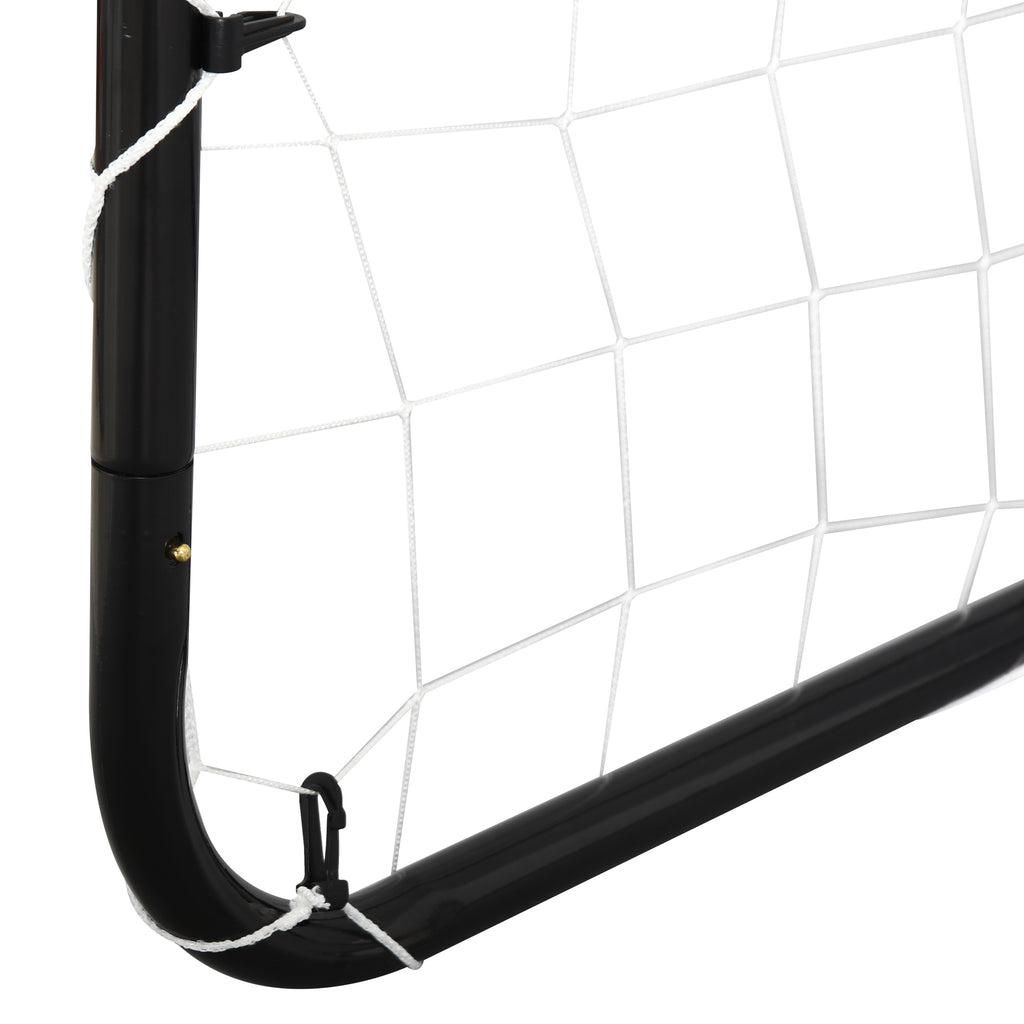 HOMCOM® Fußballtor mit PE-Netzgewebe Schwarz+Weiß Stahl(Q195)+PE-Netz 203 x 81 x 120 cm