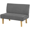 HOMCOM Zweisitzer-Sofa mit Cord-Bezug, dicker Polsterung und soliden Holzbeinen für Wohnzimmer, Schlafzimmer, Büro, Grau