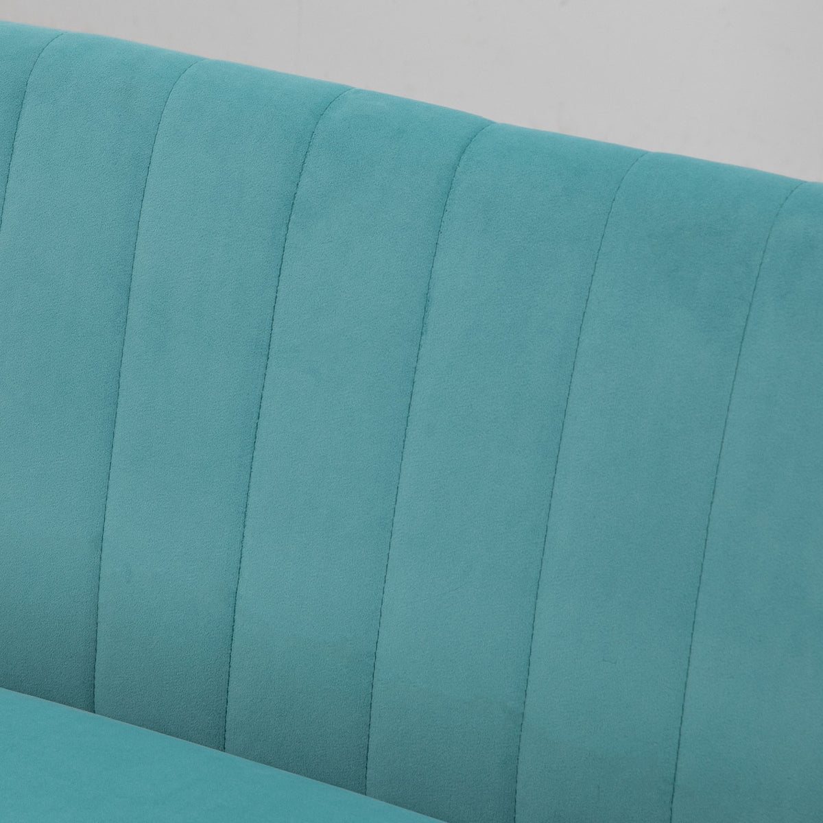 HOMCOM Sofa Retrodesign 2-Sitzer-Sofa, Holzbeine, 117 cm x 56,5 cm x 77 cm, Grün