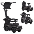 HOMCOM Kinderauto Kinder Multi-Ausgestattet 12-36 Monate Hupe Trittbrett, Sicherheitsbügel und Sonnenschirm Schwarz