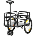HOMCOM Lastenanhänger Bollerwagen 130 x 64 x 103 cm Stahl Schwarz+Gelb