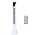 HOMCOM Leiser schwenkbarer Säulenventilator 40 W Fernbedienung Touchpanel 3 Geschwindigkeiten Höhe 91,5 cm Weiß