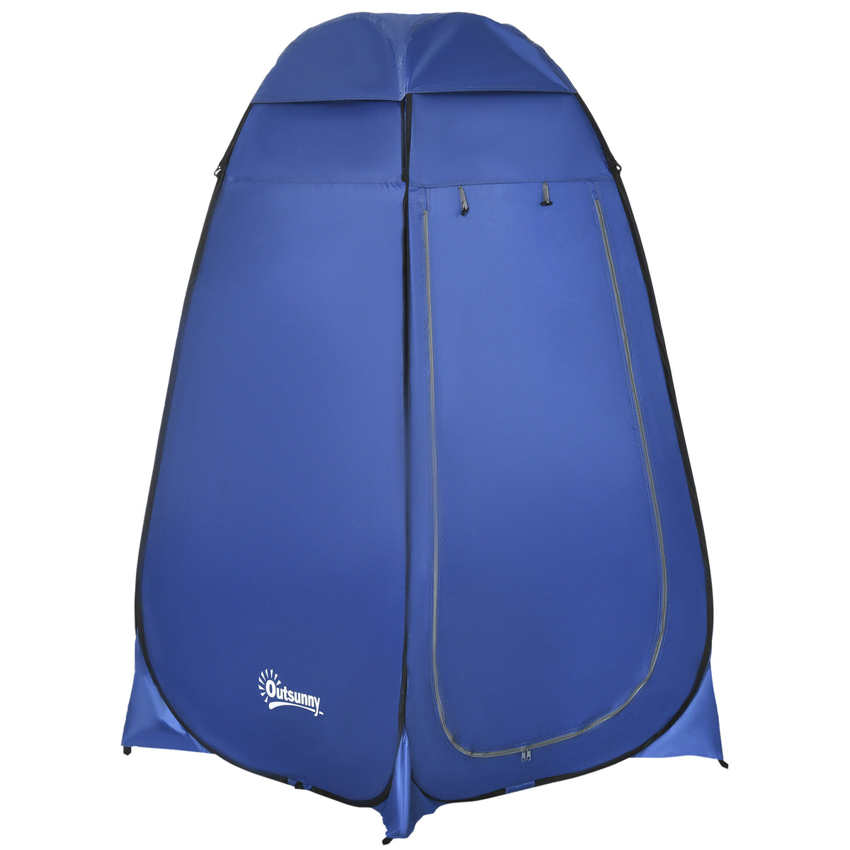 Outsunny Pop-up toilettent, mobiele campingdouchetent, omkleedtent met binnenvak, douchecabine, kleedcabine, waterproof, polyester, donkerblauw, 120 x 120 x 190 cm