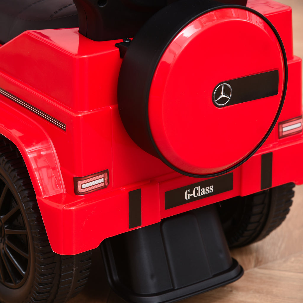 HOMCOM Kinderfahrzeug Auto Multi-Ausgestattet für Kinder 12-36 Monate Hupe Trittbrett, Geländer und Sonnenschirm Rot