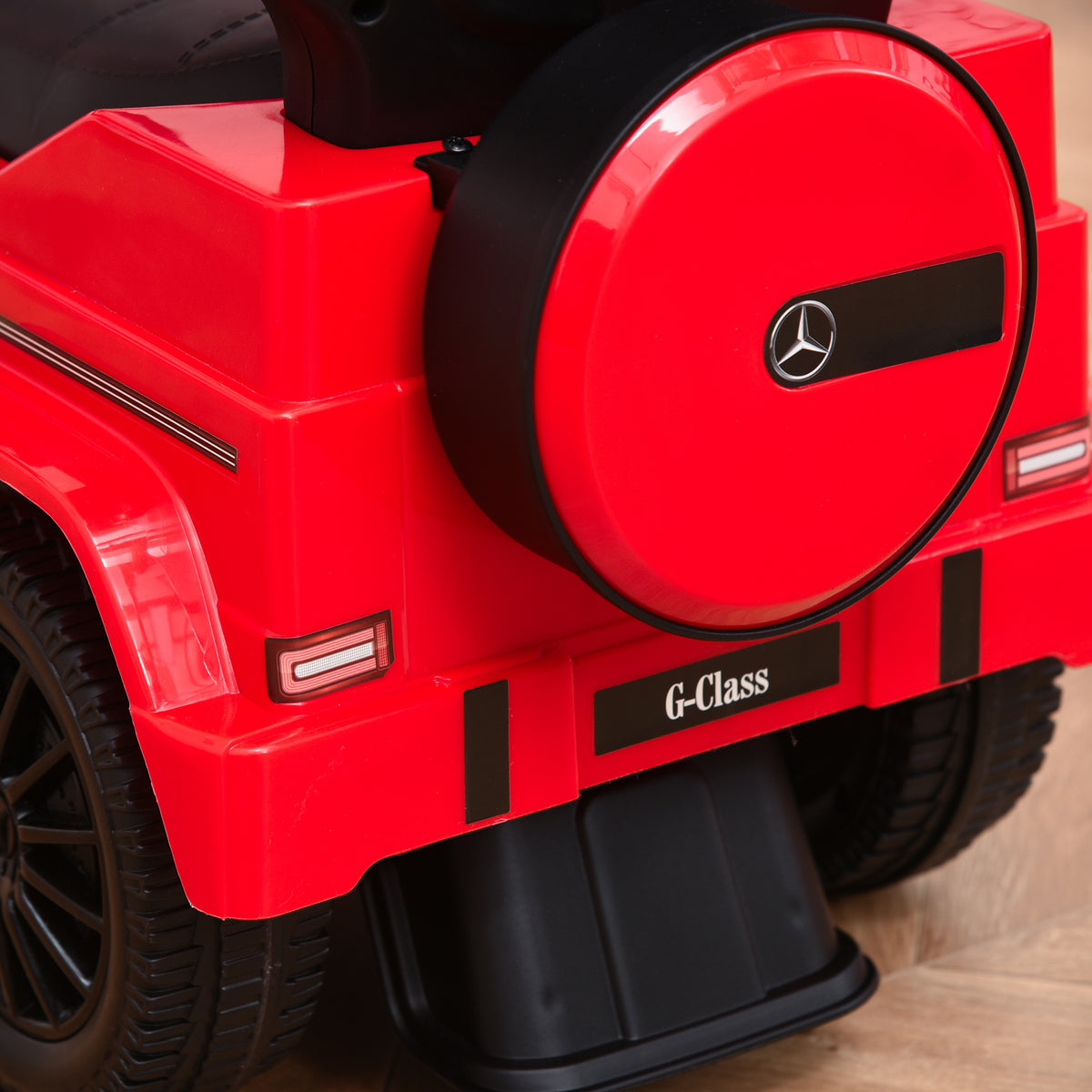 HOMCOM Kinderfahrzeug Auto Multi-Ausgestattet für Kinder 12-36 Monate Hupe Trittbrett, Geländer und Sonnenschirm Rot