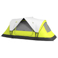 Outsunny Campingzelt, 2 Räume, Trennwand, für 6-8 Personen, Regenschutz, Dunkelgrün