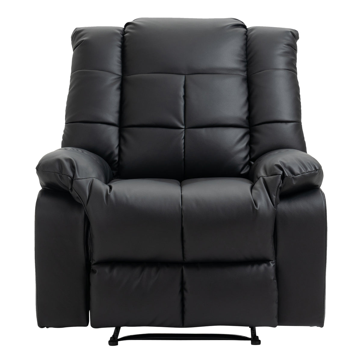 HOMCOM Massagesessel, Relaxsessel, 8 Vibrationspunkte, Liegefunktion, Kunstleder, schwarz, 94x99x99cm