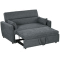 HOMCOM Schlafsofa, 2-Sitzer, ausklappbar, bis 200 kg, Holzrahmen, 155x90x88,5cm, Dunkelgrau