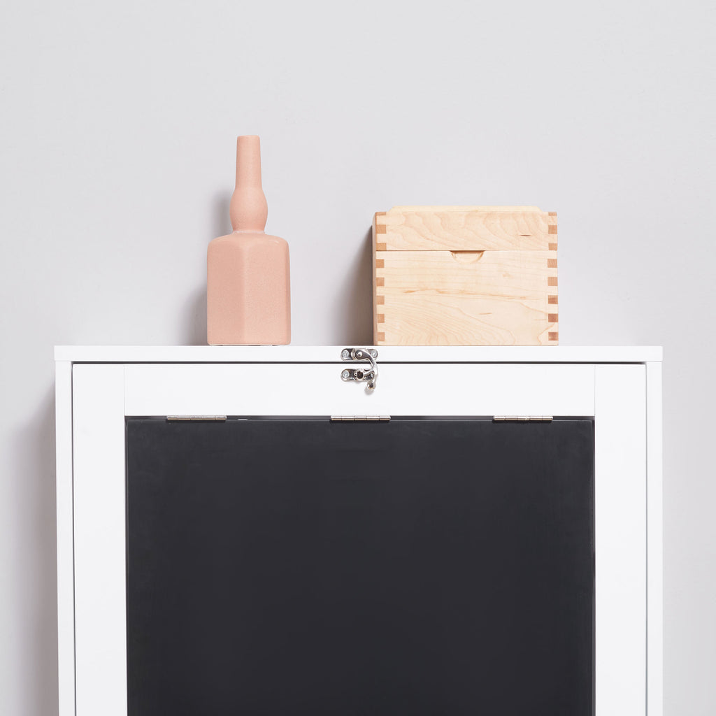 HOMCOM Wandschreibtisch, klappbare Tischplatte, 5 Fächer, 60x94,5x147cm, Schwarz/Weiß