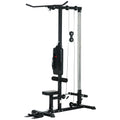 SPORTNOW Kraftstation für Zuhause, Ruderzüge, ohne Gewichte, Fitnessgerät für Zuhause, Stahl, Kunstleder, Schwarz