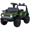 HOMCOM Elektrisches 4x4 Kinderfahrzeug mit Stauraum Geschwindigkeit 3 km/h LED-Scheinwerfer Hupe Musik 3-5 Jahre