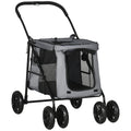 PawHut Hundebuggy Hundewagen bis 20 kg Klappbar 3 Seitentasche 102 cm x 62 cm x 105 cm Grau