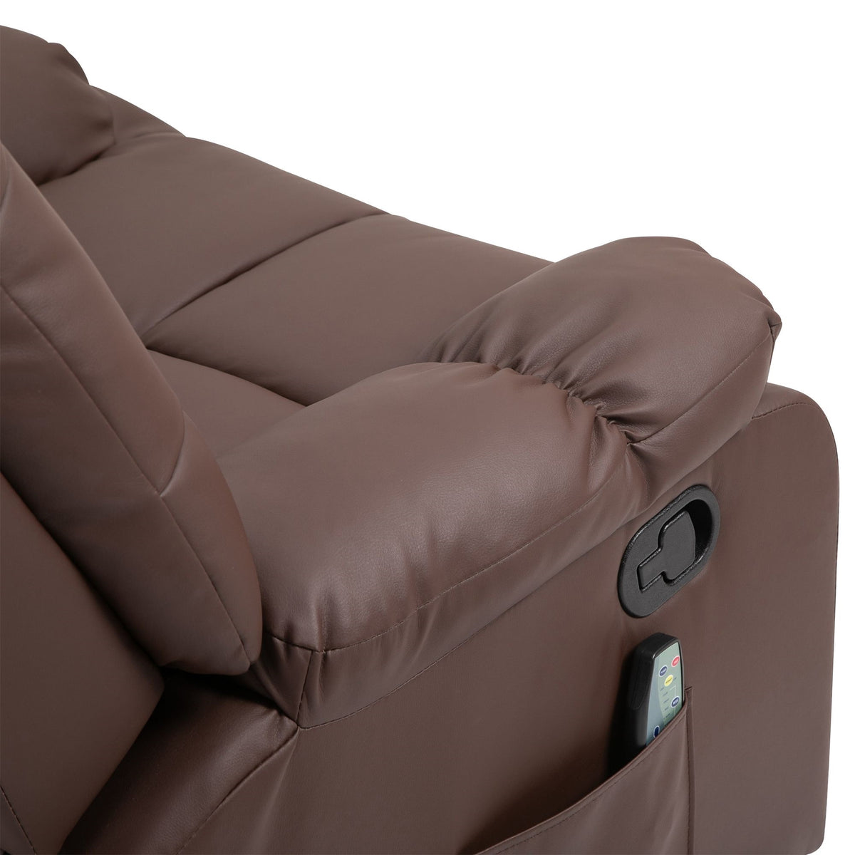 HOMCOM Massagesessel neigbar mit Fernbedienung 94 x 99 x 99cm Kunstleder Braun