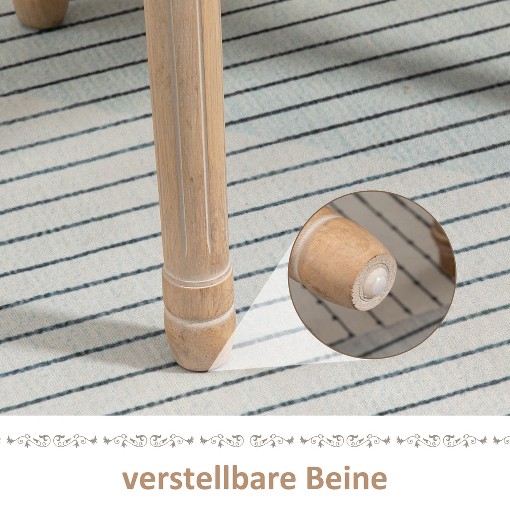 HOMCOM 2er-Set Küchenstühle Polsterstühle Wienergeflecht, Massivholz, 49 cm x 56 cm x 96 cm, Cremeweiß +Natur