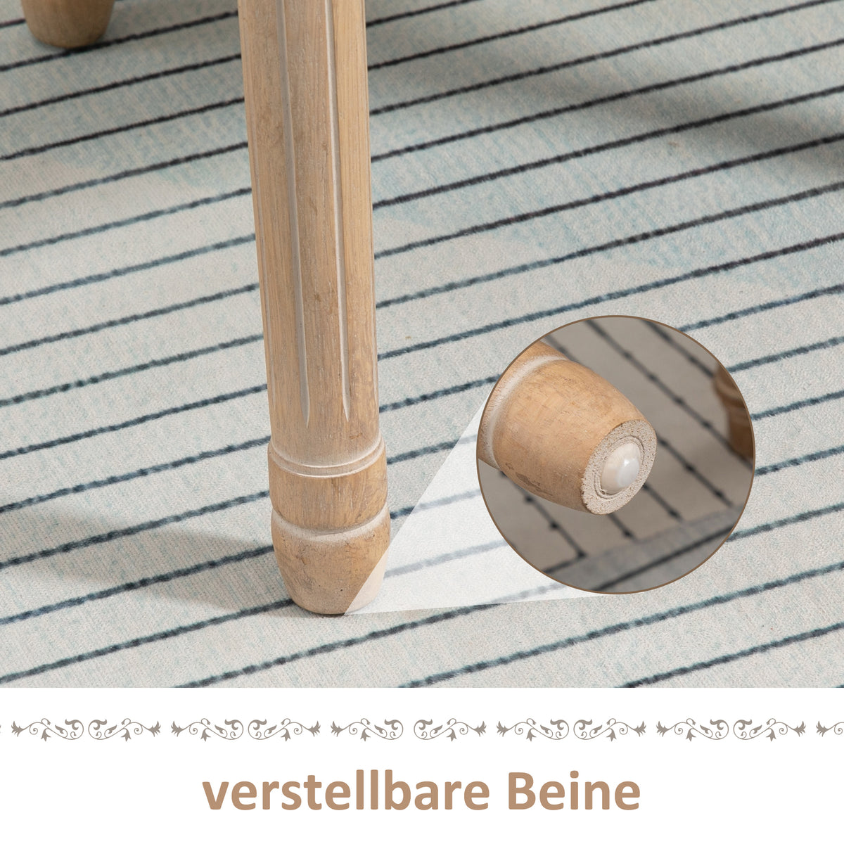 HOMCOM 2er-Set Küchenstühle Polsterstühle Wienergeflecht, Massivholz, 49 cm x 56 cm x 96 cm, Cremeweiß +Natur