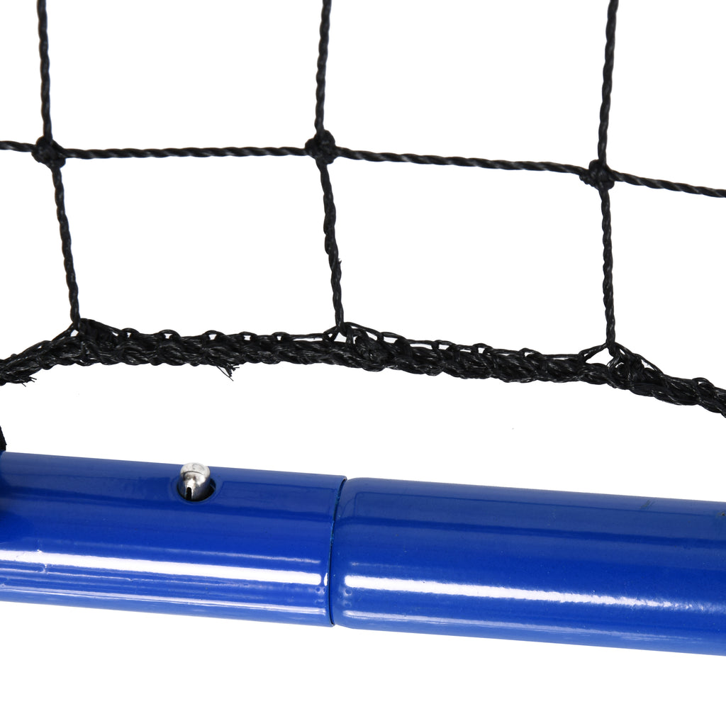 HOMCOM Rebounder für Fußball, verstellbar Prellwand mit 5 Winkelpositionen und Rückprallwand Netz, 100 x 95cm Kickback Tor Fußballtor für Jugendliche, Rückprallwand für Handball Training, Blau