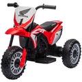 HOMCOM Elektro Kindermotorrad Honda, 3 km/h, Soundeffekte, für 18-36 Monate, Rot