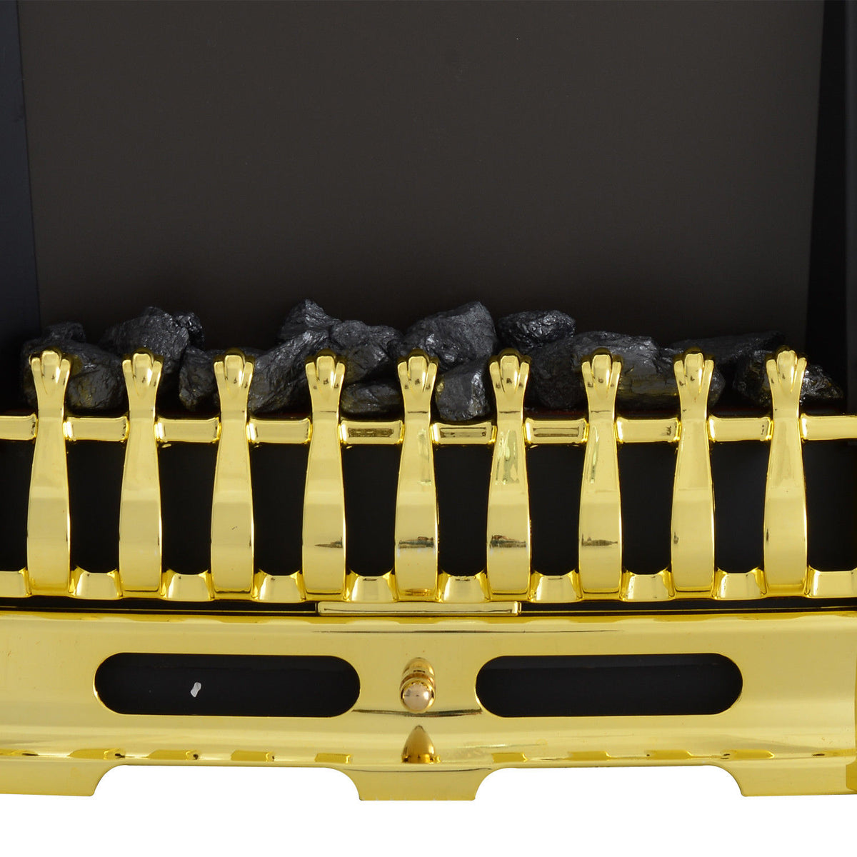 HOMCOM Elektrokamin Kamin Kaminofen Elektrischer Standkamin Flammeneffekt 1000/2000W 48,2 x 18,5 x 59,2 cm Gold
