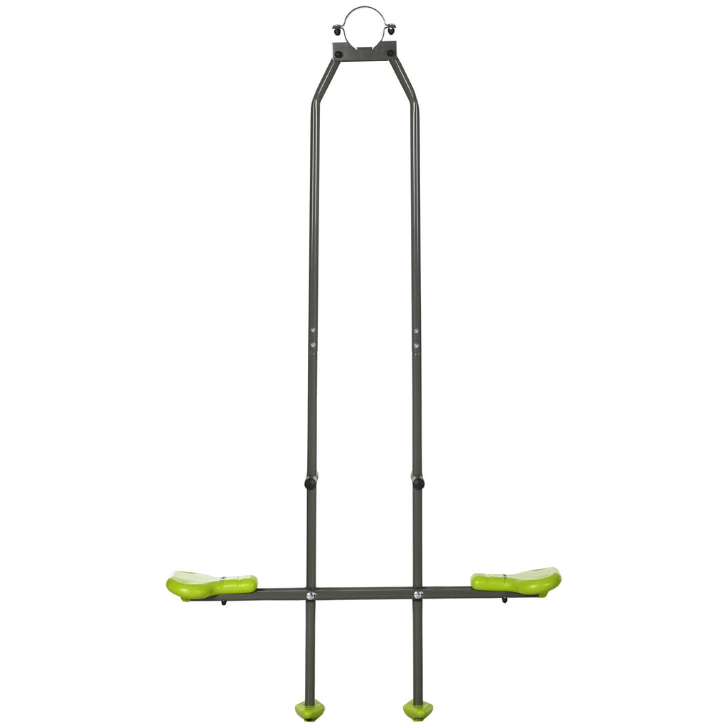 Outsunny Doppelschaukel-Set für Kinder aus Stahl und Kunststoff für Schaukelgestelle - 3 bis 6 Jahre 97,5 x 23 x 170 cm grün