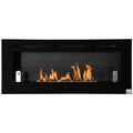 HOMCOM Bioethanol-Wandkamin zum Einbau, Brenner 2,8 L, ca. 3,5 Std. Brenndauer, Maße 102L x 16B x 43H cm, Fläche 25-30 m², Metall