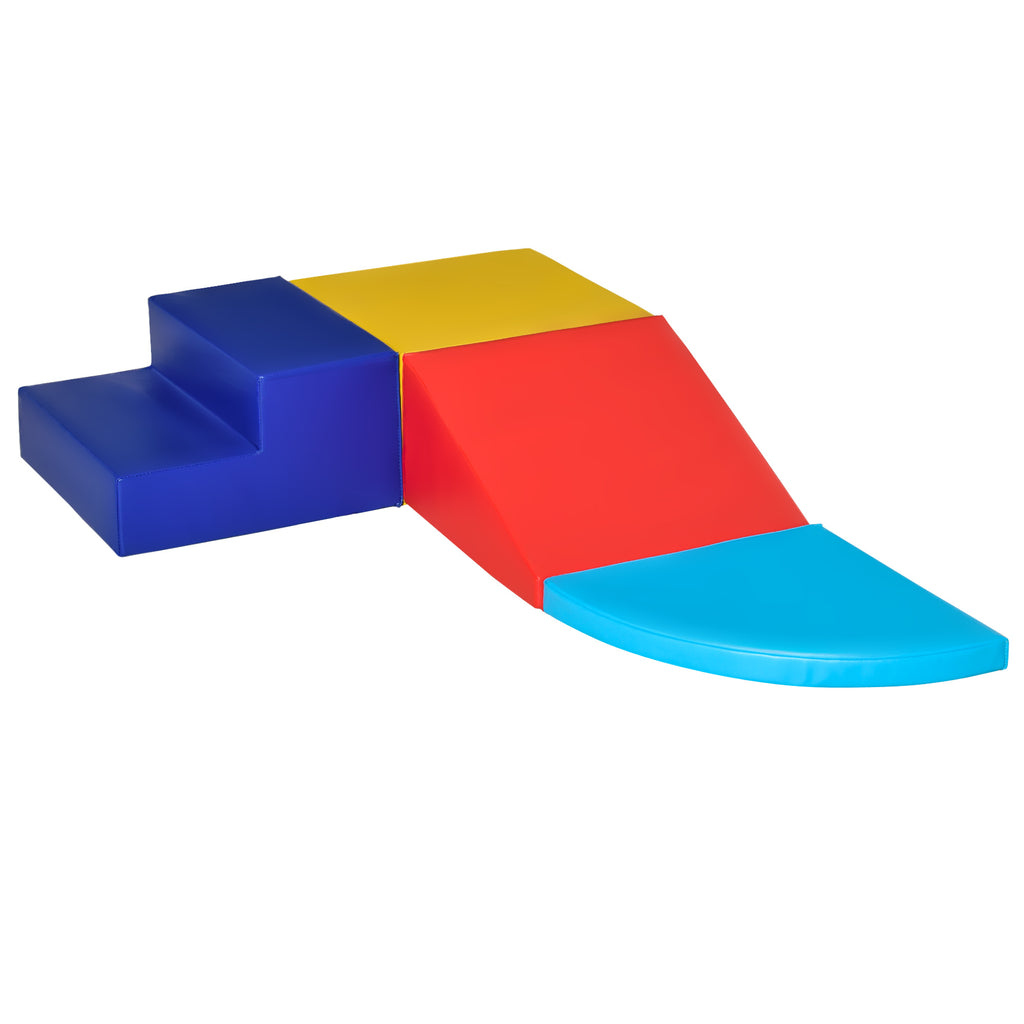 HOMCOM 4 TLG. Schaumstoff Bausteine Kinder Softbausteine klettern Bauklötze Weiche Riesenbausteine Bauspielzeug Grossbausteine Schaumstoffblöcke Spielbausteine für Baby & Kleinkinder Mehrfarbig