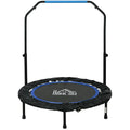 HOMCOM Fitnesstrampolin, klappbar, verstellbarer Haltegriff, Ø102x123H cm, bis 100 kg, Schwarz/Blau