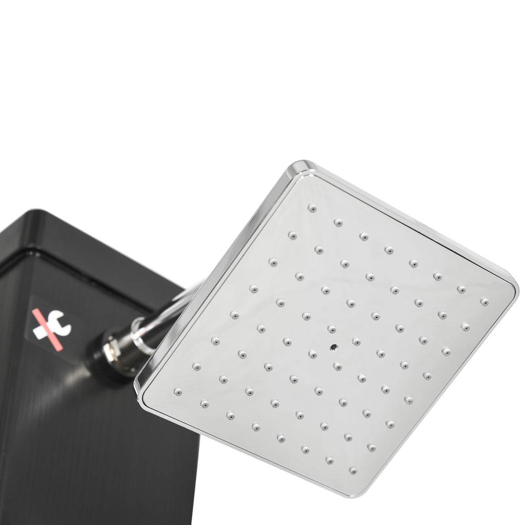 Outsunny Solardusche, um 360° drehbarer Duschkopf, Fußdusche, Wassererhitzung bis 60° C, schwarz, 19 x 20 x 217 cm