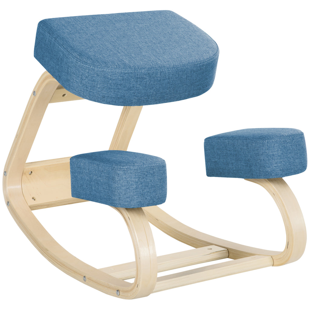 Vinsetto Ergonomischer Kniestuhl mit bequemem Schaukelkissen aus Stoff und Holz