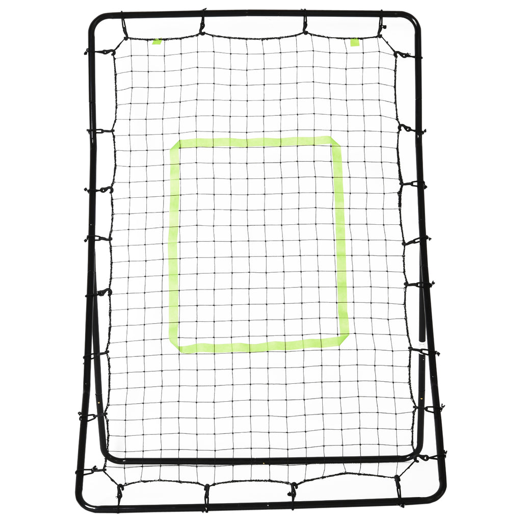 HOMCOM Rebounder für Fußball Prellwand Tragebar mit Schlag-Zone Rebound Netz Kickback Rückprallwand Prellwand für Baseball Basketball Fußballtor für Kinder und Jugendliche Training 75x126cm, Schwarz