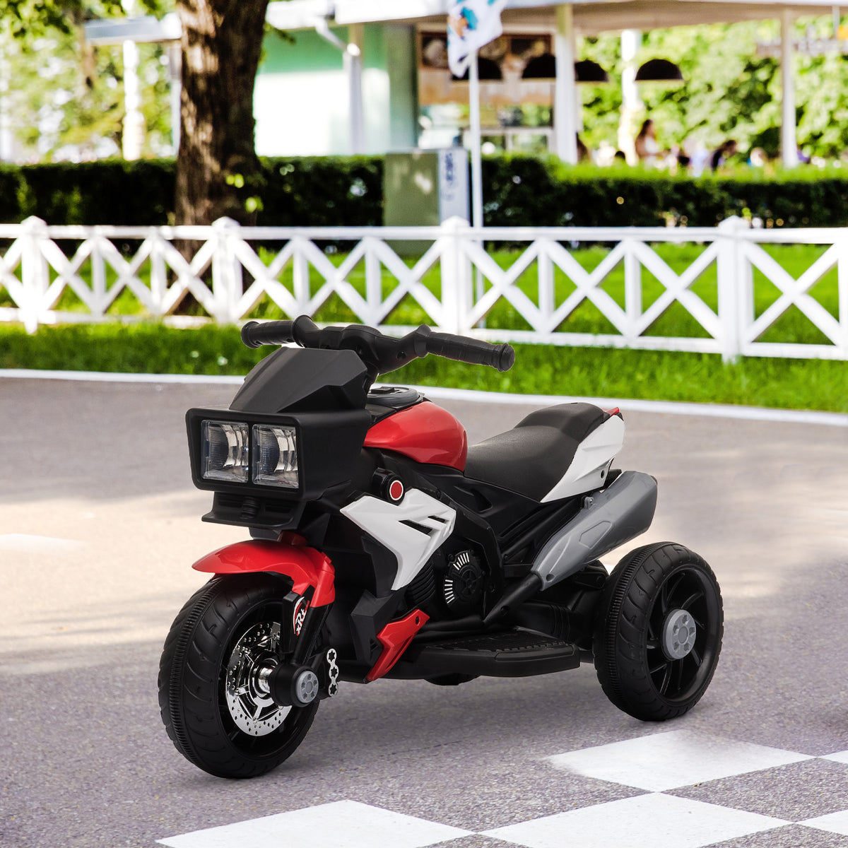 HOMCOM Elektro-Kindermotorrad für Kinder 37-95 Monate Rot+Weiß