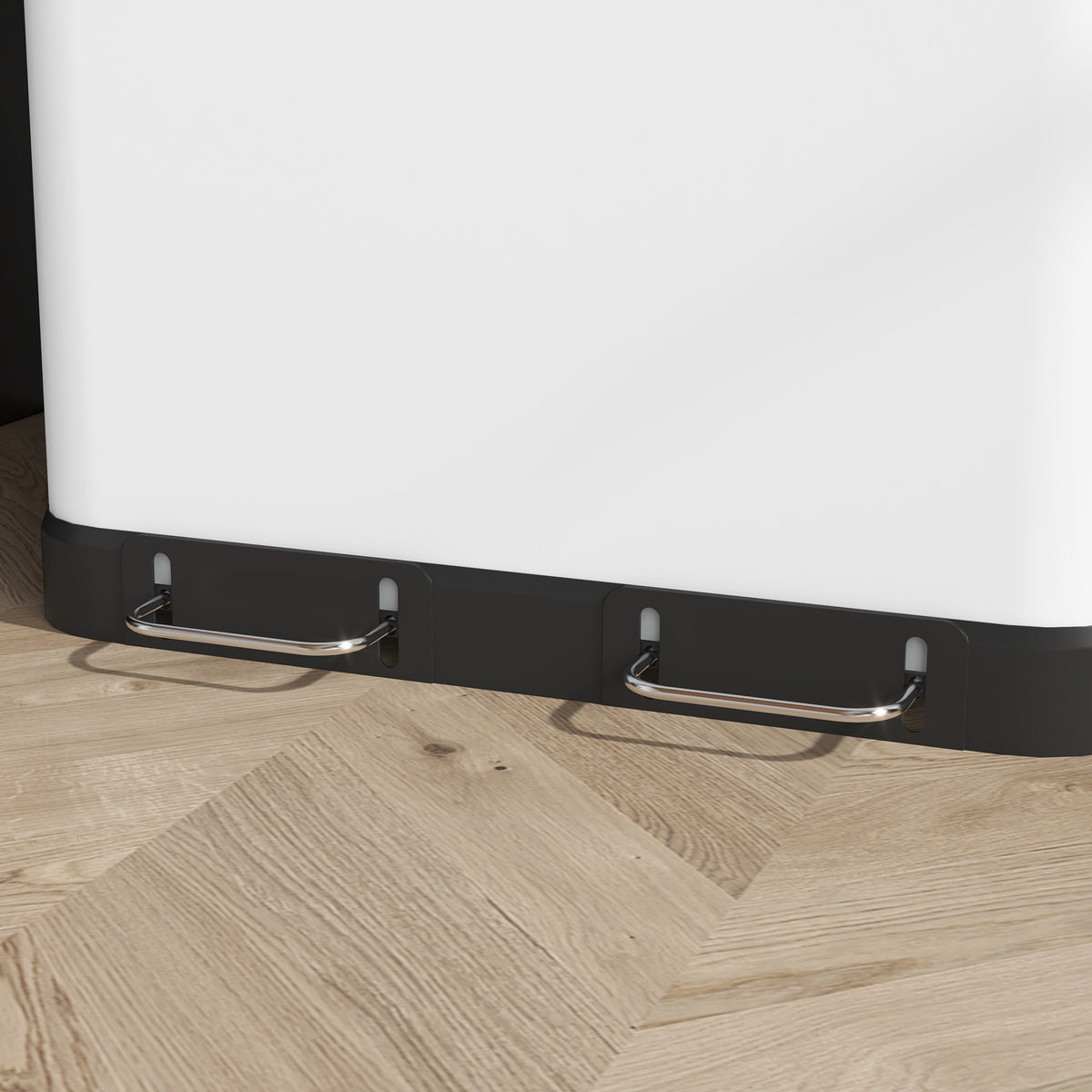 HOMCOM Küchenabfalleimer 2 x 30L mit Pedal aus Edelstahl, 2 Fächer, sanft schließender Deckel, 60L, weiß