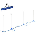 PawHut Agility Set Hunde 6-teiliges Agility-Ausrüstung für Hundetraining klappbar Steckhürdenset mit 6 Slalomstangen Tragetasche Trainingszubehör Koordinationstraining Agilityset für Spiele Training