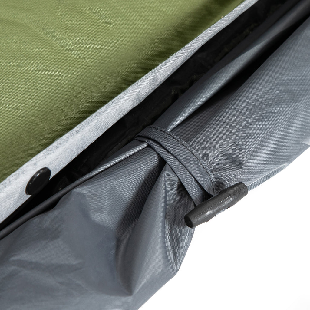 Outsunny Campingbett mit Zelt erhöhtes Feldbett für 2 Person Kuppelzelt mit Luftmatratze inkl. Tragetasche Grau 200 x 146 x 159 cm