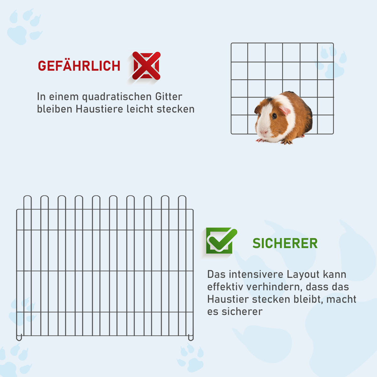 PawHut Welpenauslauf Welpenzaun Laufstall Freilaufgehege Welpengitter 5 Maßen (Maße: 71x61cm)