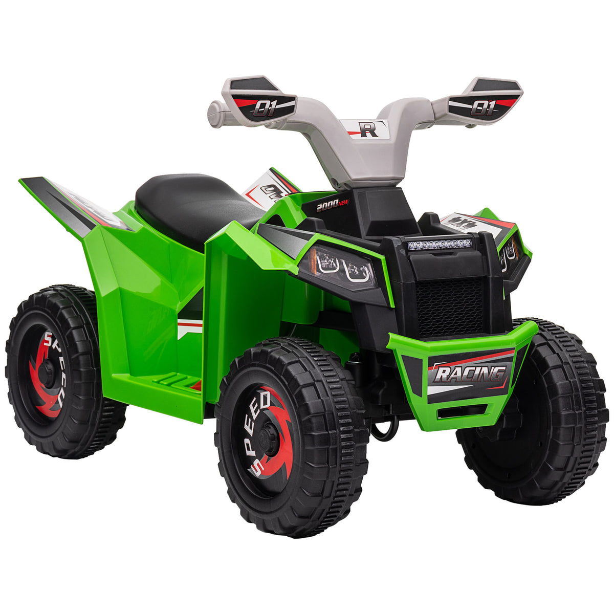 HOMCOM Elektrisches Quad für Kinder Batteriebetriebenes Fahrzeug 6V mit Vorwärts- und Rückwärtsgang 70L x 41,5B x 48,5H cm Grün