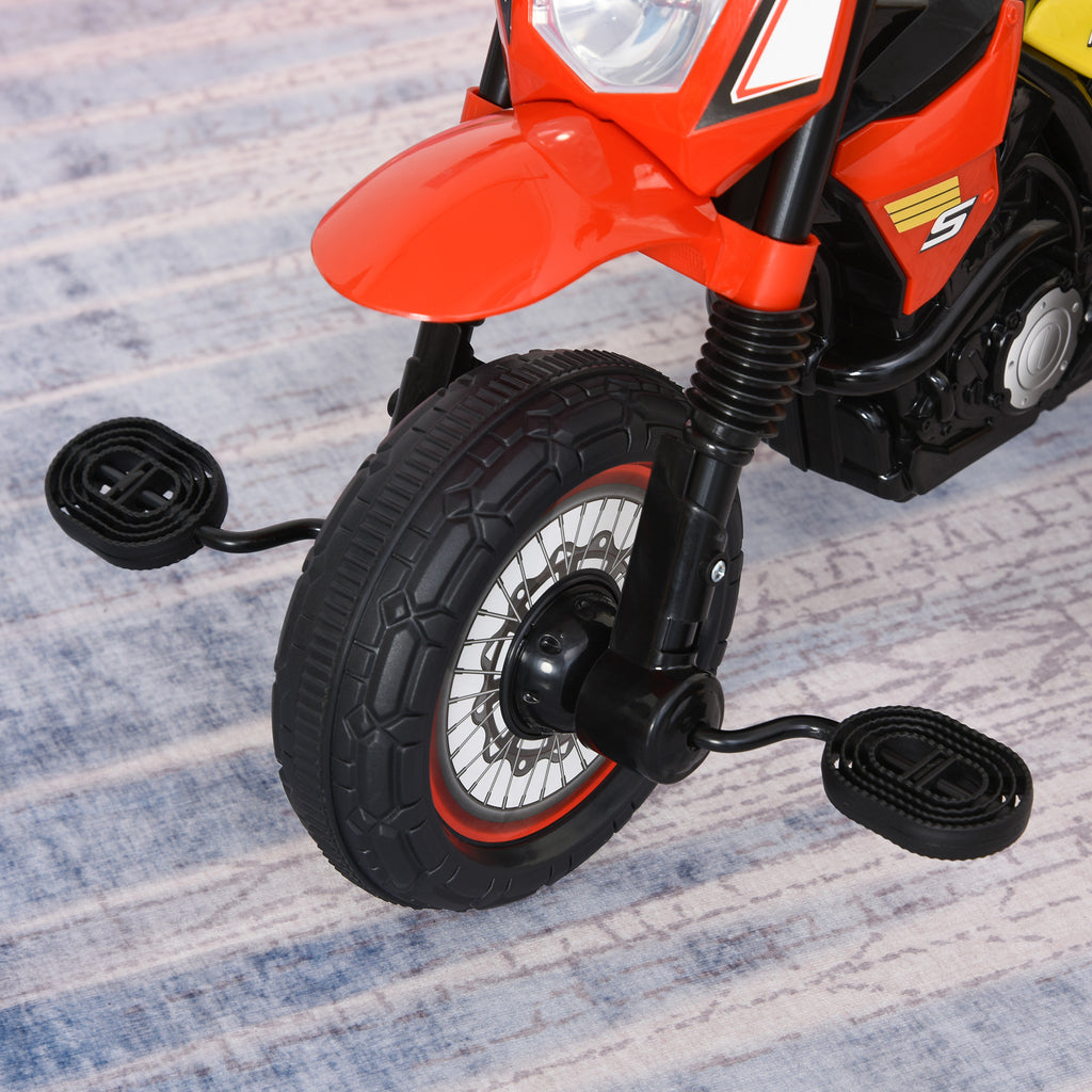 HOMCOM Kindertrike Moto Cross mit Musik- und Lichteffekten und Stauraum Rot