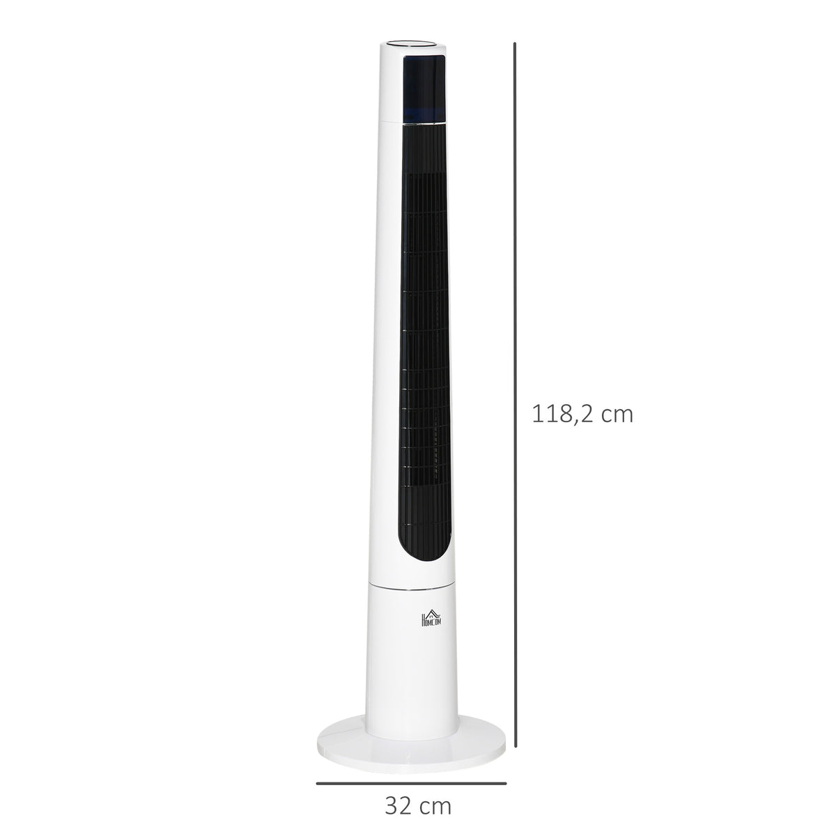 HOMCOM 118,2 cm Turmventilator mit Fernbedienung 3 Modi 3-Stufen und Geschwindigkeiten Ventilator Standventilator LED Display 220-240V 50 W 12 Std. Timer Weiß